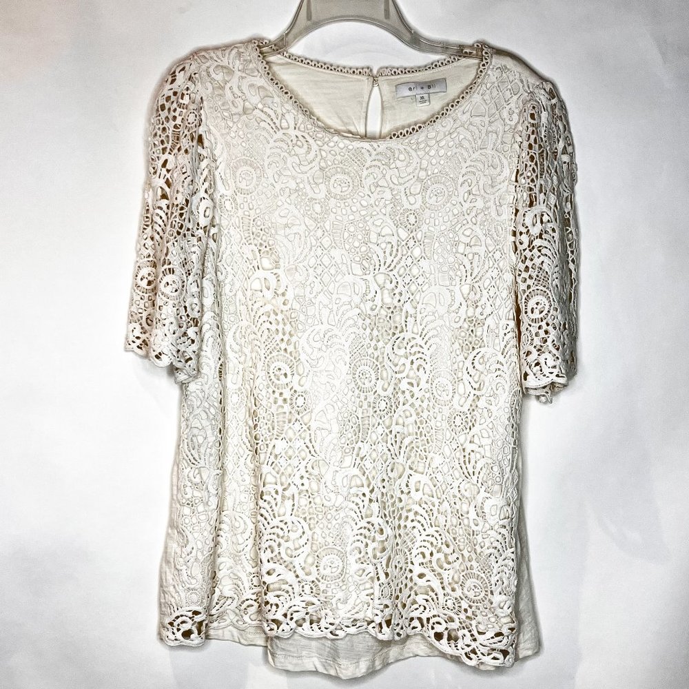 Eri + Ali | Suzy Cream Crochet Top - Picture 2 of 6
